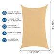 thumbnail image 2 of Sun Shade Sail Rectangle 10x13ft - UV Protection, Water-Resistant - Desert Sand, 2 of 8