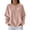 Pink #61, variant on Womens Waffle Knit Tops Plaid Flannel Oversized Long Sleeve Button Down Henley Soft Tunic Boho T Shirts Black M