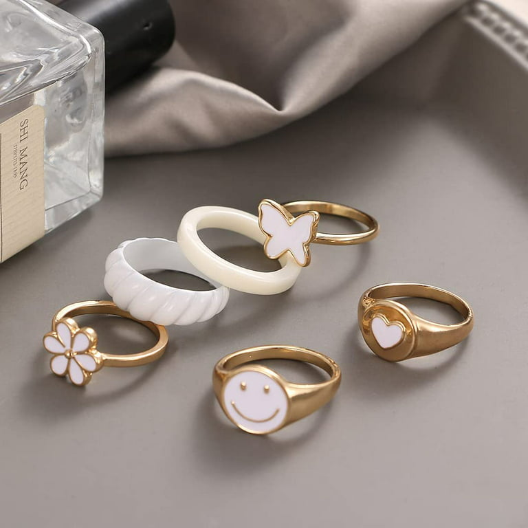 Rings Adjustable Color Flower Wedding Women Gold / Sliver Fashion Ring  Beautiful