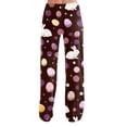 thumbnail image 4 of Easter Pajamas Pants Men Wide Leg Drawstring Trendy Sleepwear Cute Bunny Print Soft Stretch Waist Pants (Coffee,2XL), 4 of 5