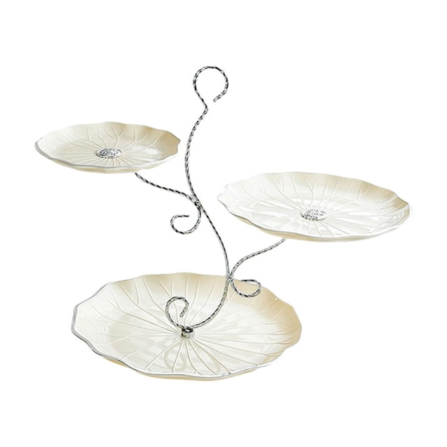 Fruit Tray Home Living Room, Three Layer Candy Tray for Snacks and Dried Fruit Storage, Leaf Design Easy Clean Plastic Tray