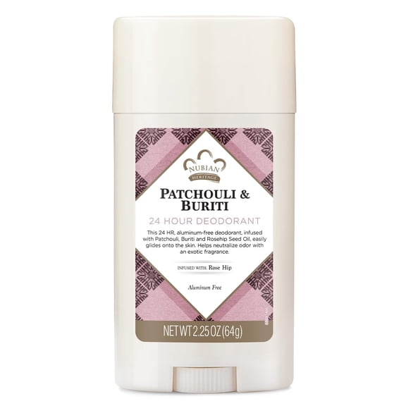 Nubian Heritage Patchouli and Buriti 24 Hour Deodorant Stick, 2.25 Oz