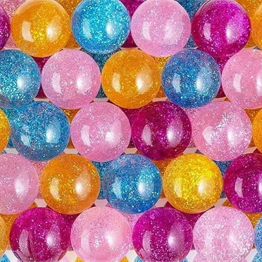 Entervending Bouncy Balls - 50 Pcs Small Bouncing Balls - 1.26 Inch Bounce Balls - Glitter Bouncing Balls for Kids - Vending Machine Toys - Bouncy Ball Vending Machine Refill in Bulk