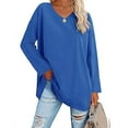 thumbnail image 3 of Camisa de gran tamaño para mujer, camiseta de manga larga para mujer, blusa informal para mujer, top de verano para mujer, multifuncional, 3 of 6