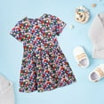 thumbnail image 6 of MHZLDYZ Girls Summer Dresses Size 10-12 Summer New Children's Clothing Skirt Wind Girl Flowers Dress Knitted Cotton Cartoon Printing Princess Dress Summer Dress for Kids Girls Dresses(A,110-120), 6 of 9
