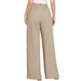 thumbnail image 3 of Wide Leg Dress Pants for Women's High Elastic Waisted Office Work Trousers Palazzo Pant XL Khaki, 3 of 6