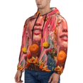 thumbnail image 3 of Wukai Vibrant Floral Collage Portrait Print Men Hoodies Fleece Sweatshirts Long Sleeve Sweaters Pullover Fall Outfits Winter Clothes-Medium, 3 of 7