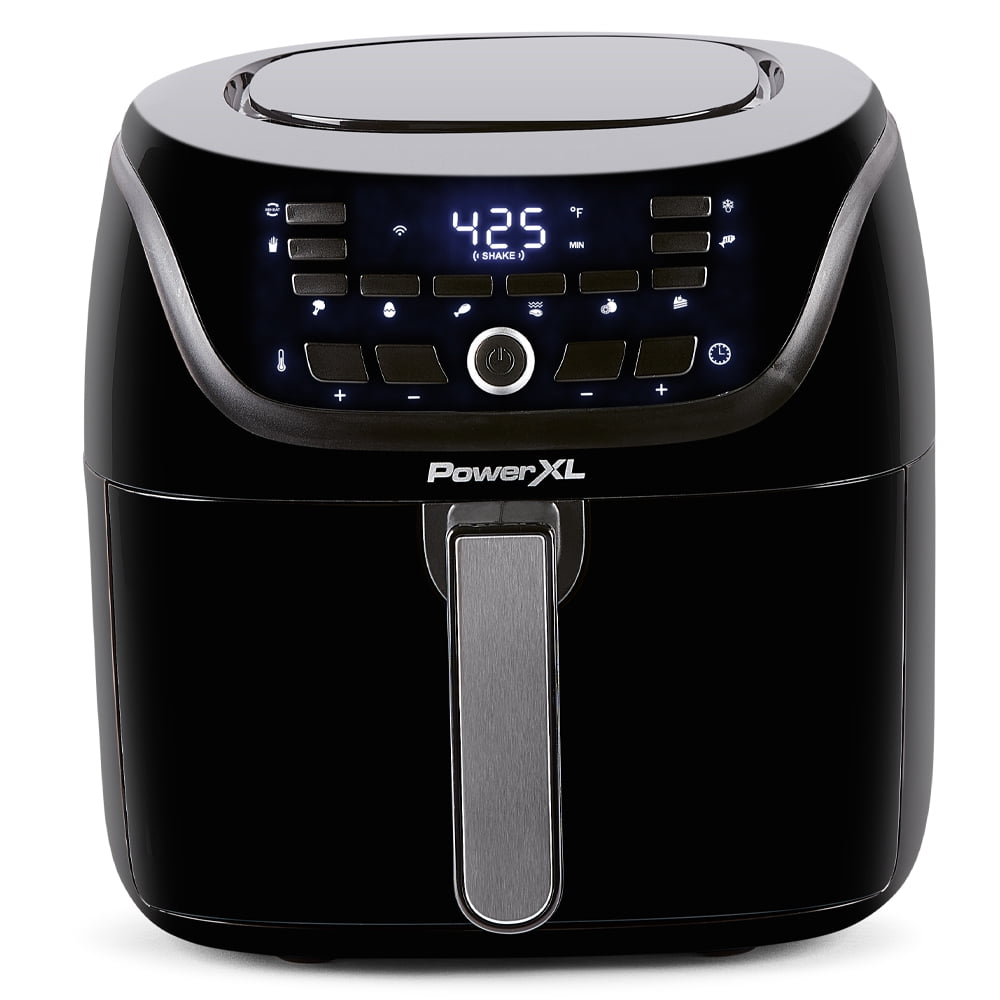 PowerXL™ Vortex Pro Air Fryer™  SmartTech with Recipe App, 8-QT Large Air Fryer Oven Combo with 10 Presets, Roast, Bake, Broil, Dehydrate – Black