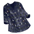 thumbnail image 1 of CHOK Hauts pour Femmes Liquidation Mode Été Décontractée Ample Lin Manches Longues Col Rond Blouse en Liquidation, 1 of 4