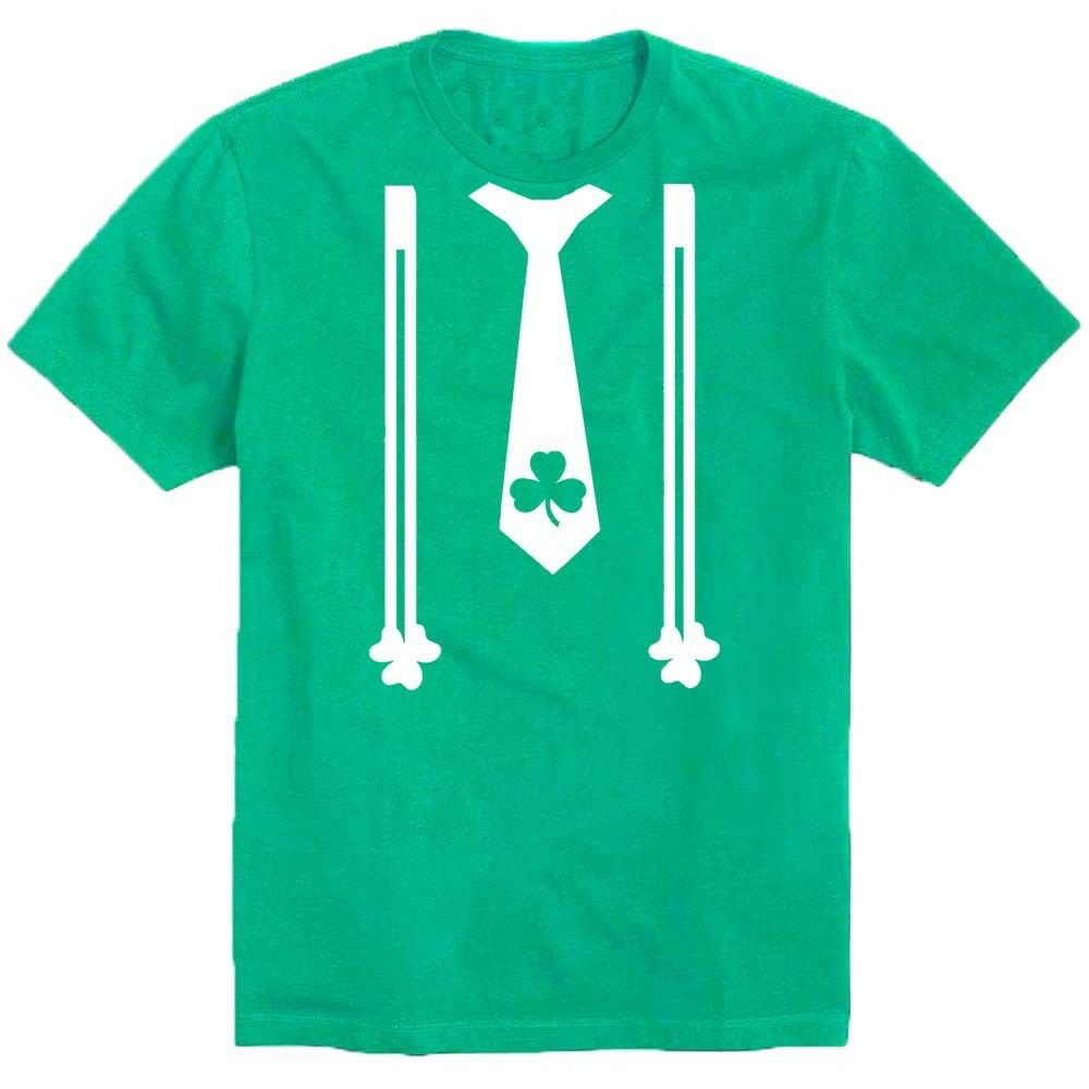 Irish Suspenders And Tie Adult Mens T-Shirt 