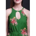 thumbnail image 4 of Bimba Floral Ladies Crew Neck Waist String Print Maxi Dress with Side Slits Summer Wear-Medium, 4 of 6
