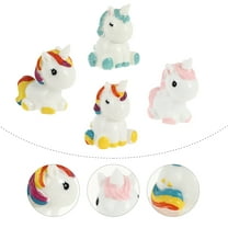 LEORX 4pcs Resin Animal Figurine Unicorn Figurines Assorted Decoration Micro Landscape