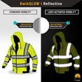 thumbnail image 3 of KwikSafety (Charlotte, NC) SAGE Safety Jacket (PREMIUM QUILTED Stitching) Class 3 Hi Visibility Water Resistant ANSI OSHA High Vis Reflective Hoodie Winter Construction Gear Men | Yellow 2XL, 3 of 6