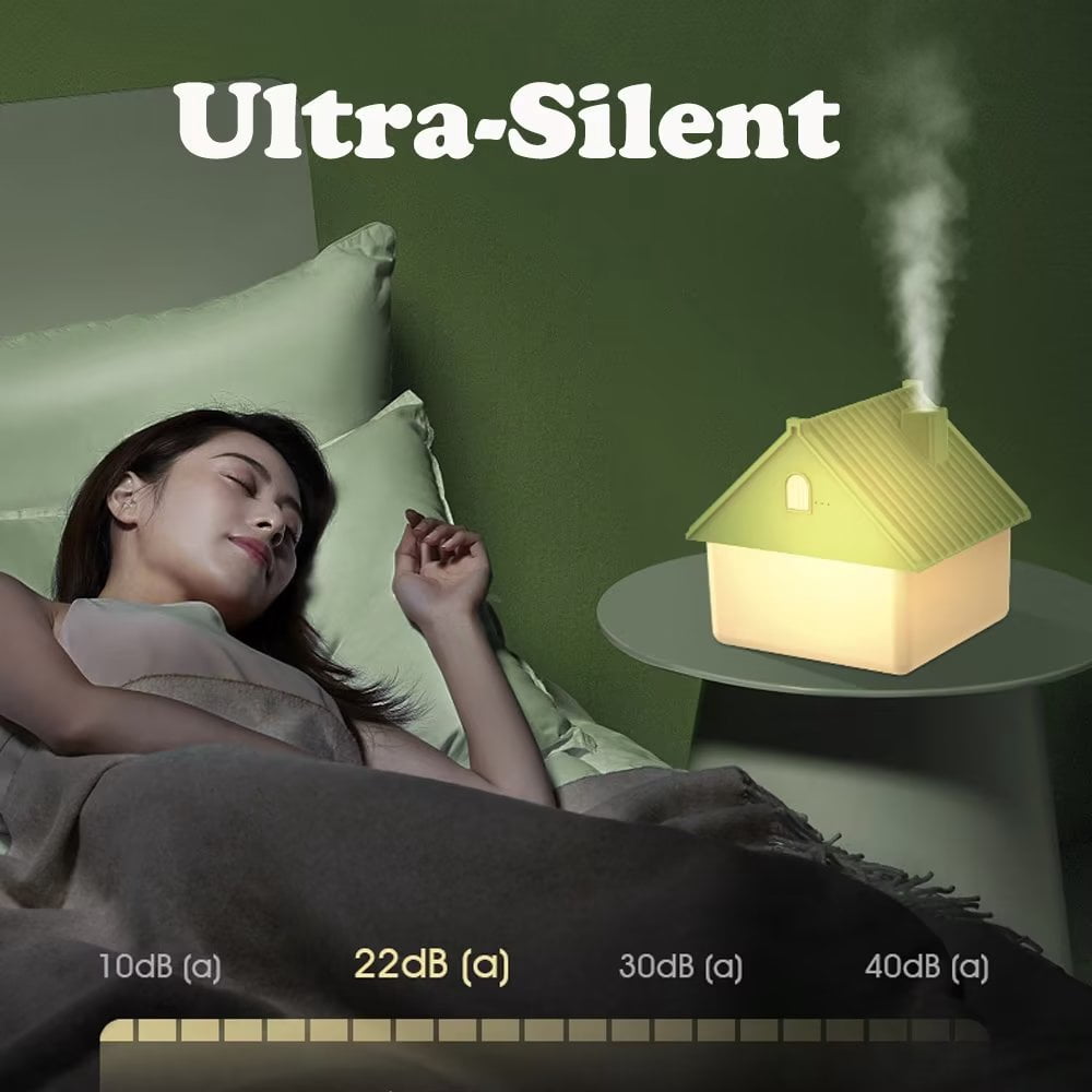 Evomosa Cool Mist Humidifiers, 1L Ultrasonic Diffuser 22dB Whisper Quiet with Night Light Auto Shut-off, for Bedroom Baby Room