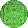 thumbnail image 1 of Ahgly Company Indoor Round Oriental Green Industrial Area Rugs, 4' Round, 1 of 4