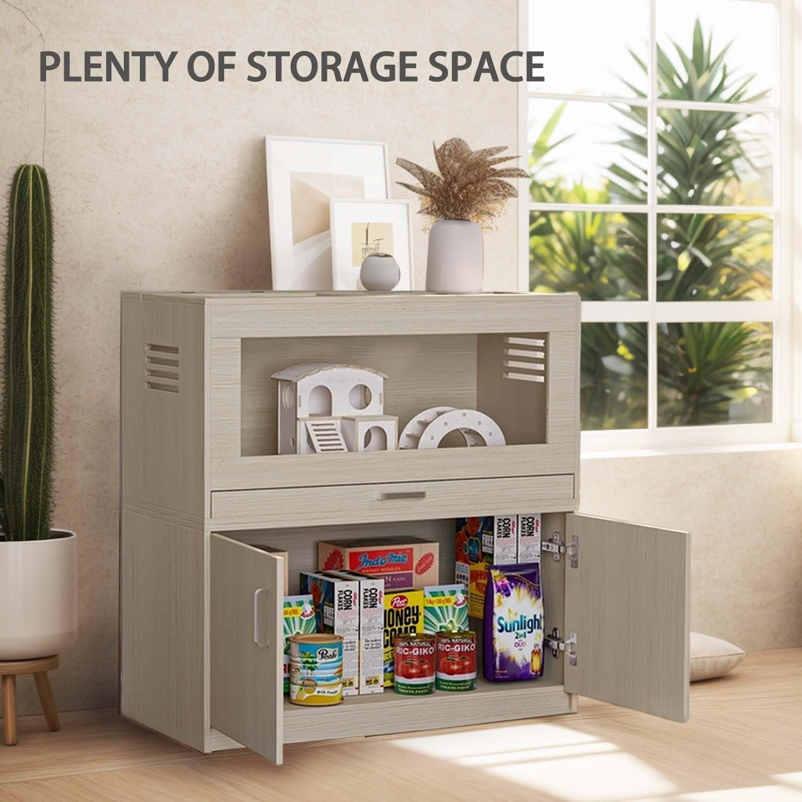 Durable Wooden Hamster Cage With Acrylic Windows, Storage Cabinet, And Openable Top – Perfect For Guinea Pigs, Rabbits, And Small Animals