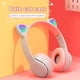 thumbnail image 4 of Auriculares Auriculares inalámbricos de oreja de dibujos animados Auriculares para juegos de computadora Auriculares con sonido estéreo brillante, Gris rosa Inevent EL004130-06B, 4 of 7
