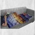 thumbnail image 6 of United States Soft Flannel Fleece Throw Blanket, St. Augustine Florida Famous Bridge of Lions Dreamy Sunset Majestic, Cozy Plush for Indoor and Outdoor Use, 70" x 90", Orange Blue Coral, by Ambesonne, 6 of 6