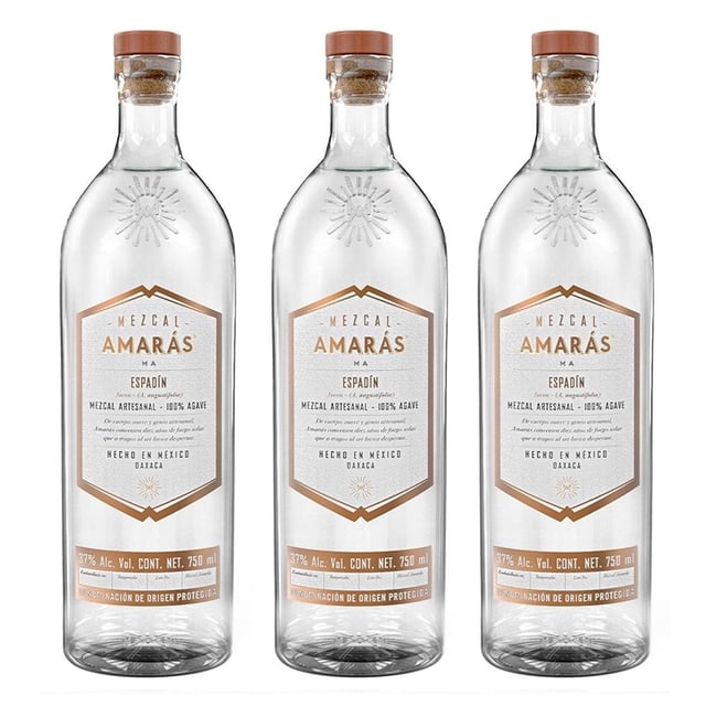Paquete 3 Botellas Mezcal artesanal Amarás Espadín 750 ml