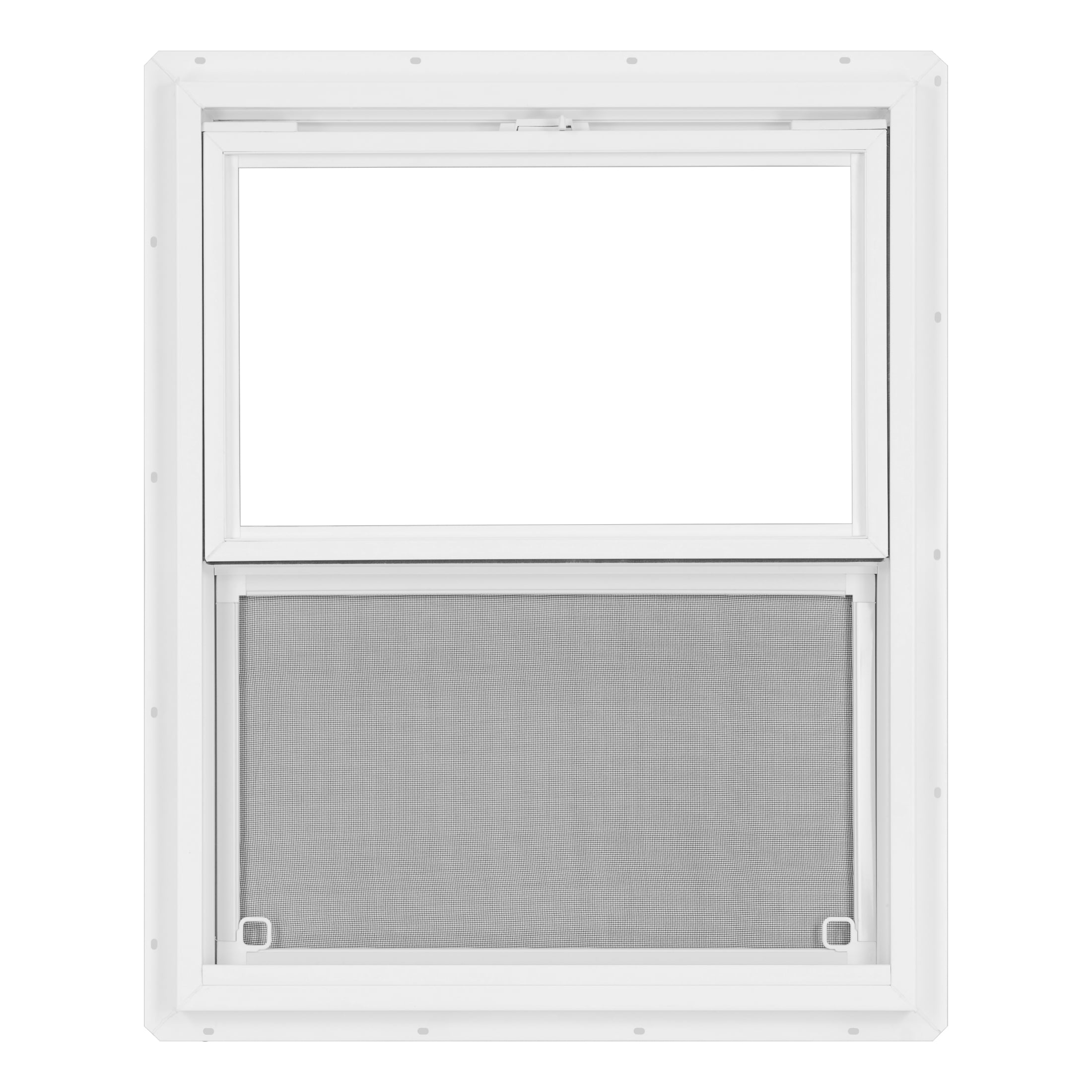 24 in. x 30 in. White Vinyl Single-Pane Single Hung Utility Window with Screen