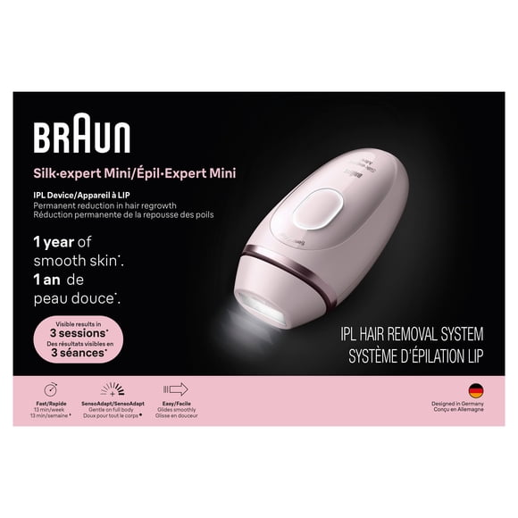 Appareil d’épilation à domicile Braun Épil·Expert Mini à cordon, technologie LIP 1111, pour femmes et hommes, avec étui, rasoir Venus