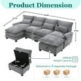 thumbnail image 2 of MOONMIS 106" U Shape Sectional Sofa Cloud Couch for Living Room, Upholstery Comfy Modular Sofas, 4 Seat Chenille U-Shaped Sleeper Sofa with Chaise Lounge, Ottoman & Pillows, 2 of 6
