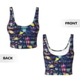 thumbnail image 3 of Sikiie Sea Inhabitans and Herb Print Strappy Sports Bra for Women Padded Push Up Sports Bra Athletic Running Sports Bra Workout Bra Yoga Bra, 3 of 5