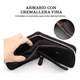 thumbnail image 3 of Cartera de Cuero Mate Belug Con Monedero cierre para Hombre negro, 3 of 5
