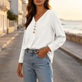thumbnail image 7 of Vivianyo HD Women's Pleated V Neck Blouse, Tunic Shirts for Women Loose Fit Long Sleeve Top, Fall Office Casual Blouse for Daily Commute and Shopping Trips, Sizes S-2XL, 7 of 7