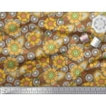 thumbnail image 3 of Soimoi Japan Crepe Satin Fabric Leaves & Floral Clip Art Print Fabric by The Yard 42 Inch Wide, 3 of 3