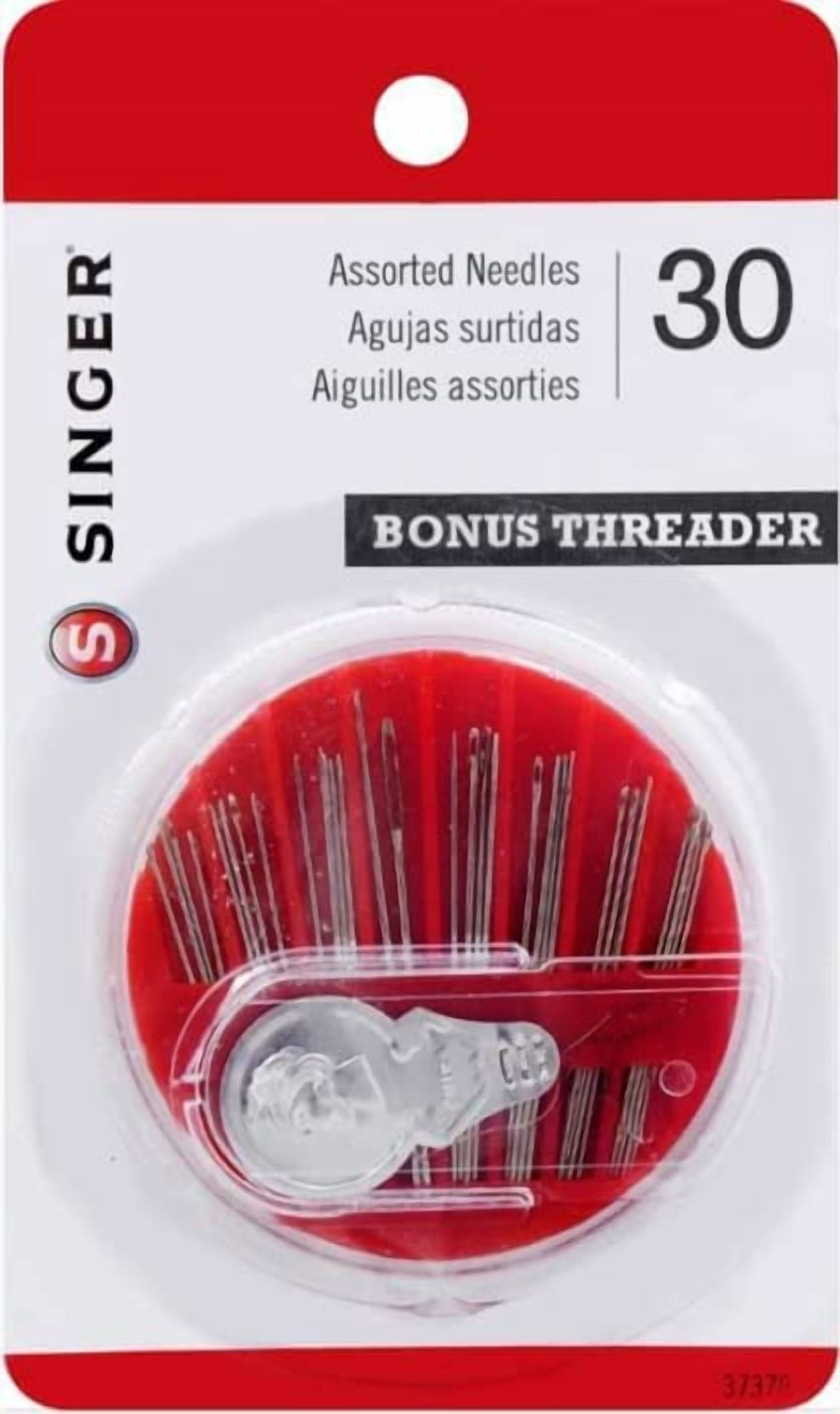 2 Pack - 1 Black and 1 White Dual Duty All Purpose Thread - 135 Yards Each Spool - Bundled with 30 Assorted Hand Needles and Needle Threader