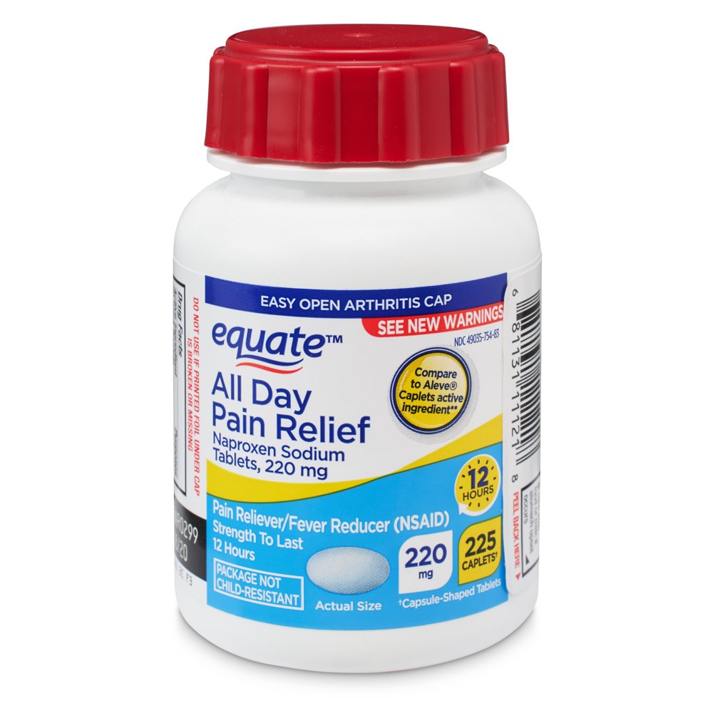 Equate AllDay Pain Relief Naproxen Sodium Tablets, 220 mg, 225 Count