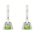 thumbnail image 4 of 0.5 Ct Round Cut Drop Dangle Green Natural Peridot 14K White Solid Solid Gold Everyday Dainty Earrings Lever Back, 4 of 7