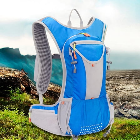 Raindrops Hydration Bladder Bag Travel Backpack with Removable Tube Blue Water Resistant Design