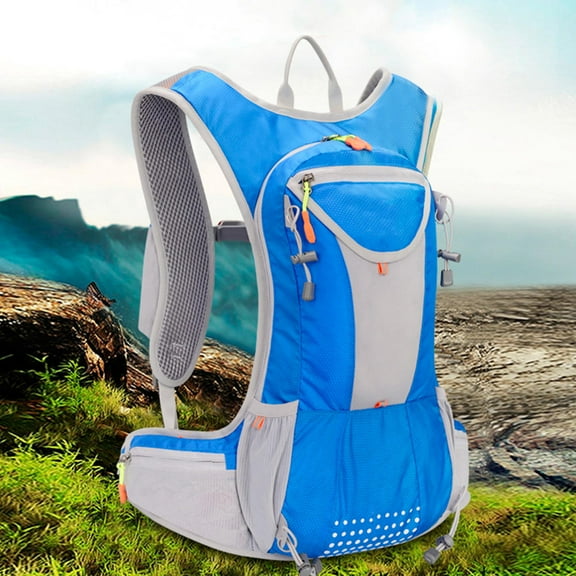 Raindrops Hydration Bladder Bag Travel Backpack with Removable Tube Blue Water Resistant Design