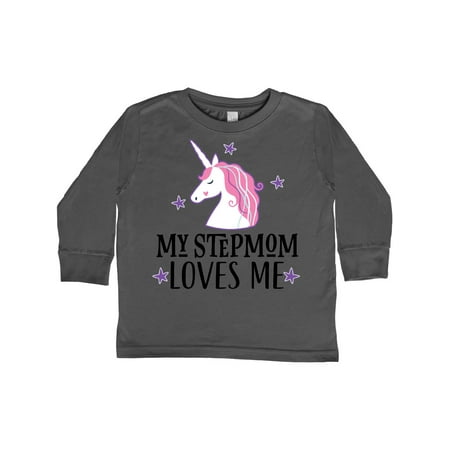 

Inktastic My Stepmom Loves Me Unicorn Gift Toddler Toddler Girl Long Sleeve T-Shirt