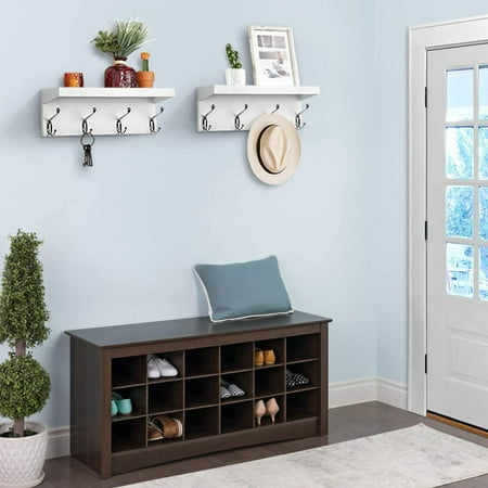 Ahdecor Entryway Floating Wall Mounted Coat Rack Storage Hanging Shelf With 4 Durable Hangers White Canada Ahdecor Entryway Floating Wall Mounted, Entryway Coat Rack With Shelf White