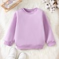 thumbnail image 2 of Gerichy Kids Cotton Sweatshirt Solid Color Basic Thin Long Sleeve Crewneck Pullover for Toddler Boys Girls 2T-10T, 2 of 7