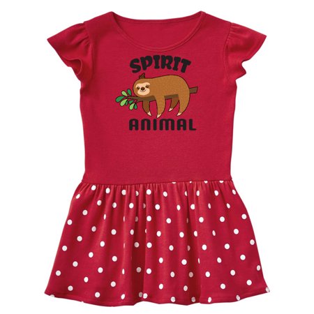 

Inktastic My Spirit Animal is a Sloth with Sloth Illustration Gift Toddler Girl Dress