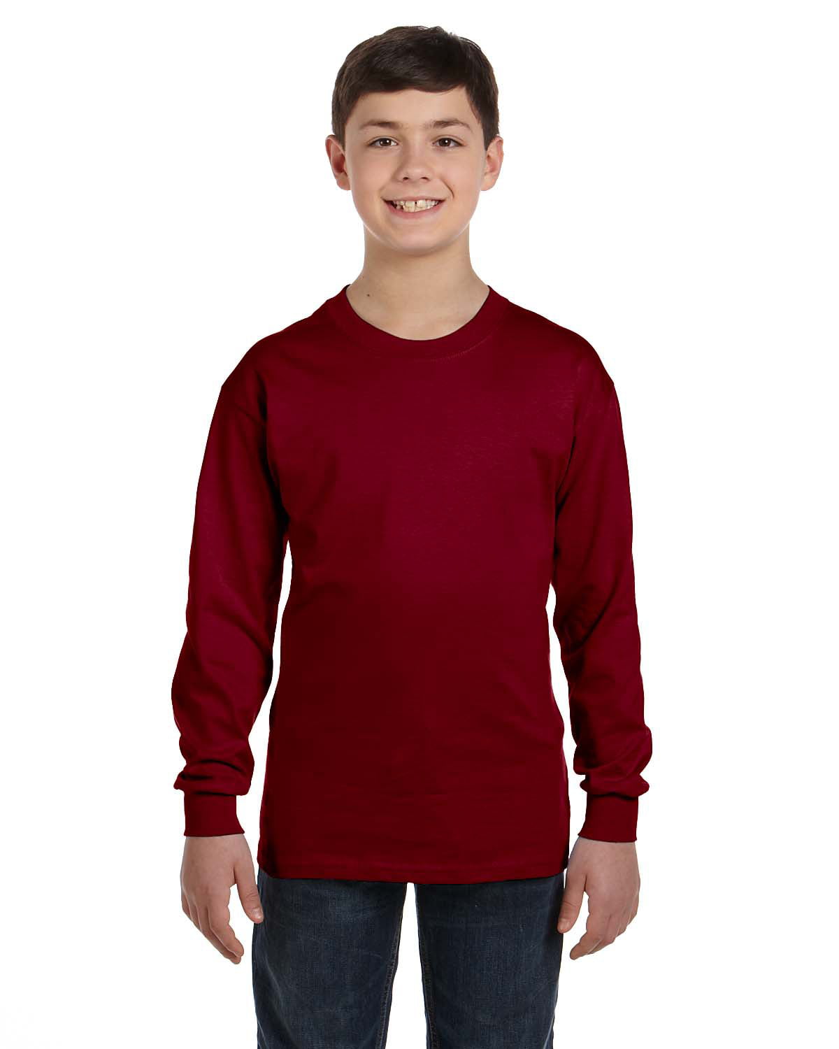 Garnet Long Sleeve T-Shirt Champion Script Logo Youth