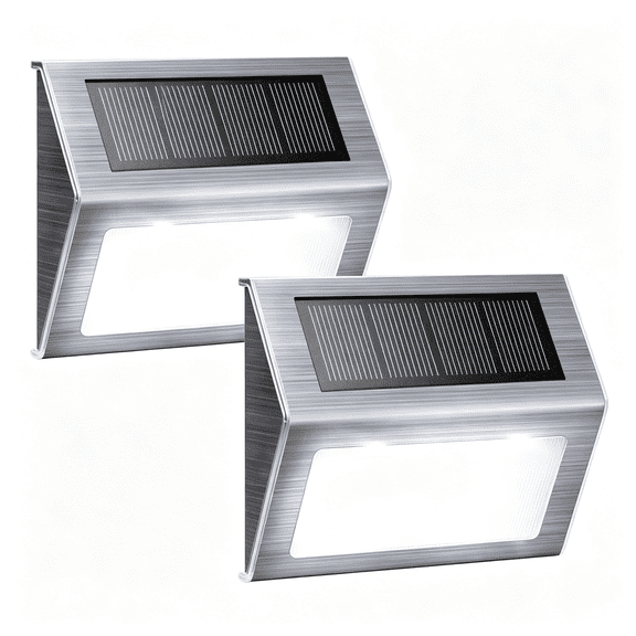 HIBIBUD Solar Powered Lights for Deck Steps Stairs Fences Pathway Path, Led Lamp, Outdoor Waterproof, White Light Mailbox Light 2 Pack