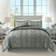 thumbnail image 2 of JML 3 Piece Queen Comforter Set With Pillow Shams, Microfiber Geometric Comforter, Dark Grey, 2 of 7