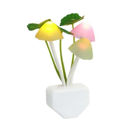 

Mairbeon US EU Plug Adapter LED Night Lamp Discolor Light Sense Control Mushroom Lamp
