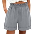 thumbnail image 2 of ByworldtasicNo Boundaries Summer Shorts for Women Casual Ruffle Drawstring High Waist Wide Leg Comfy Lounge Shorts, 2 of 5
