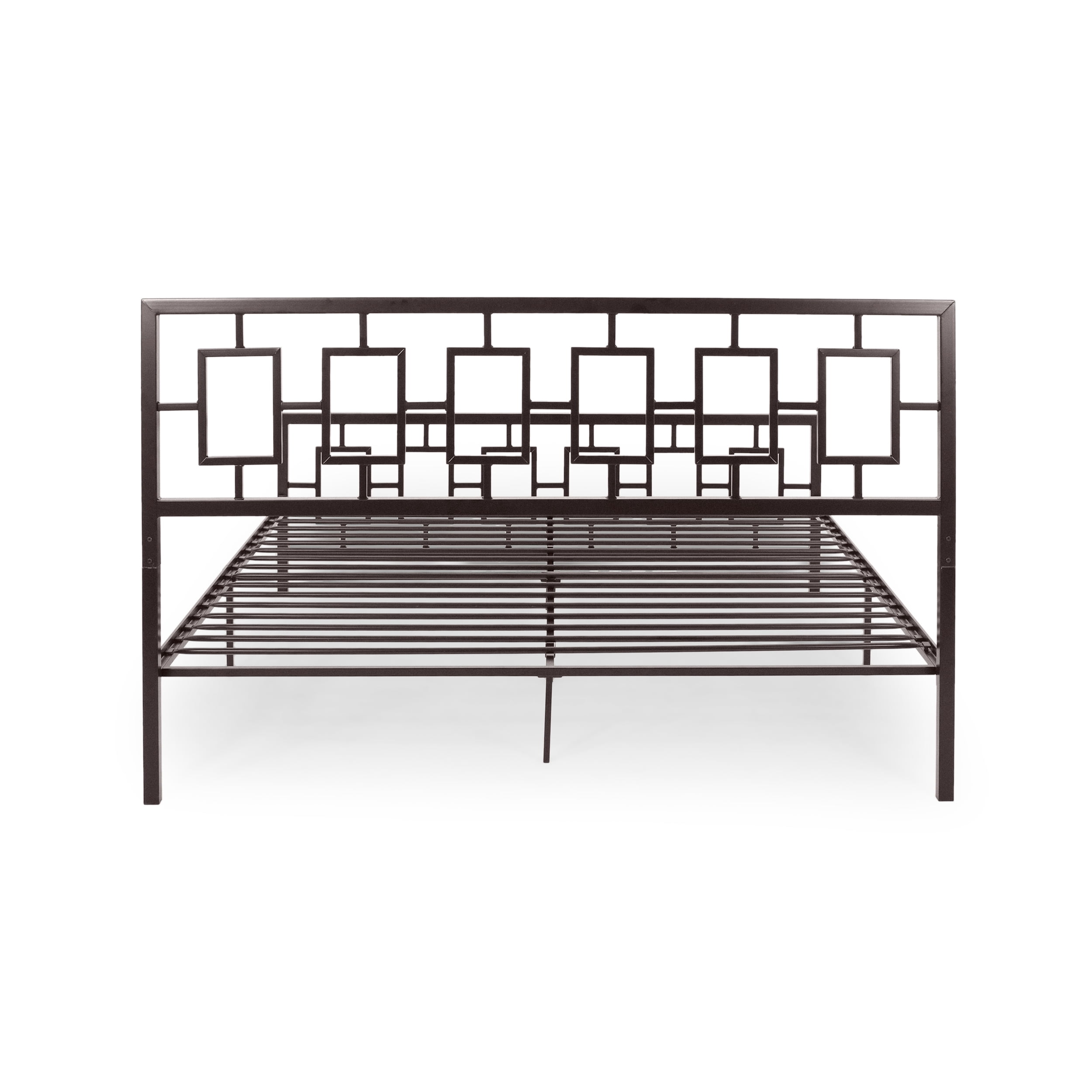 Noble House Krystin Modern King-Size Iron Bed Frame, Hammered Copper