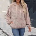 thumbnail image 2 of MIUOWANP Crewneck Sweatshirts Women Plus Size Women's Round Neck Long Sleeved Plush Pullover Hoodie Jacket Purple S, 2 of 5