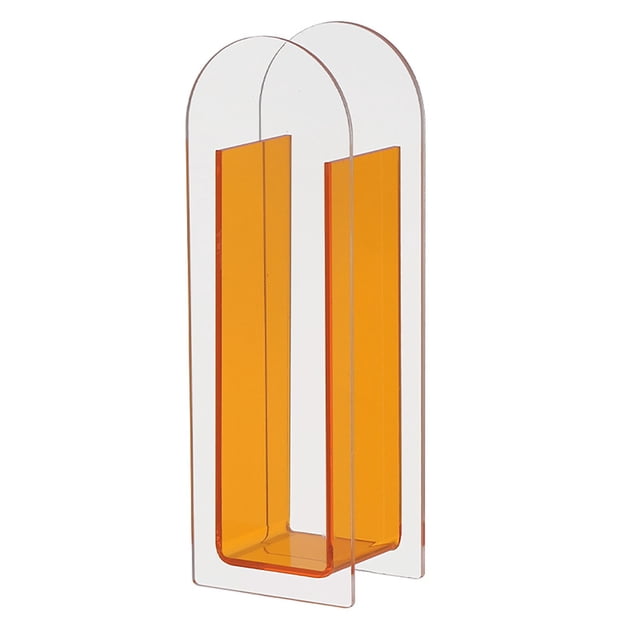 Modern Acrylic Clear Vase Colorful Acrylic Flower Vase for Wedding Party Home Table Decor Semi Colorful Vibrant Orange
