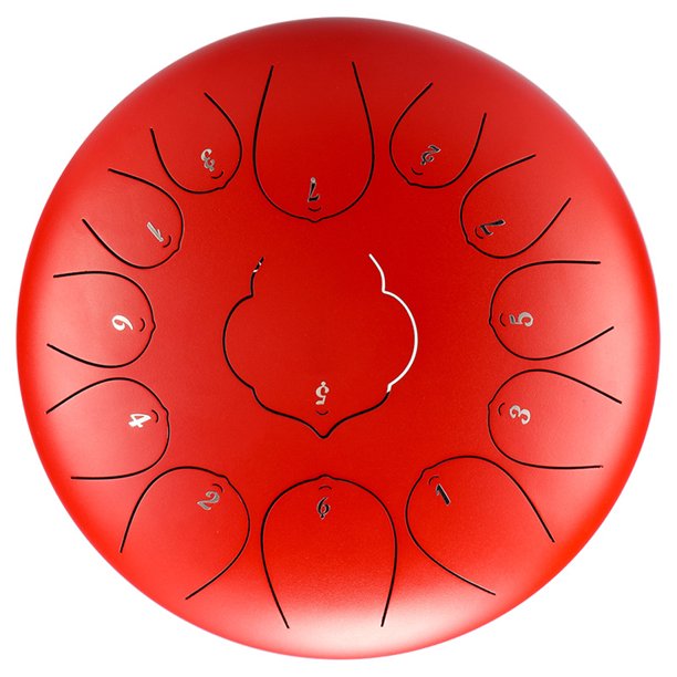 Tambor de lengua de acero de 12 pulgadas y 13 tonos Mini tambores de mano con baquetas Instrumentos Abanopi Tambor de lengua de acero