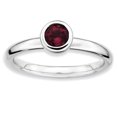 thumbnail image 1 of SS Stackable Expressions Low 5mm Round Rhodolite Garnet Ring Size 8, 1 of 3