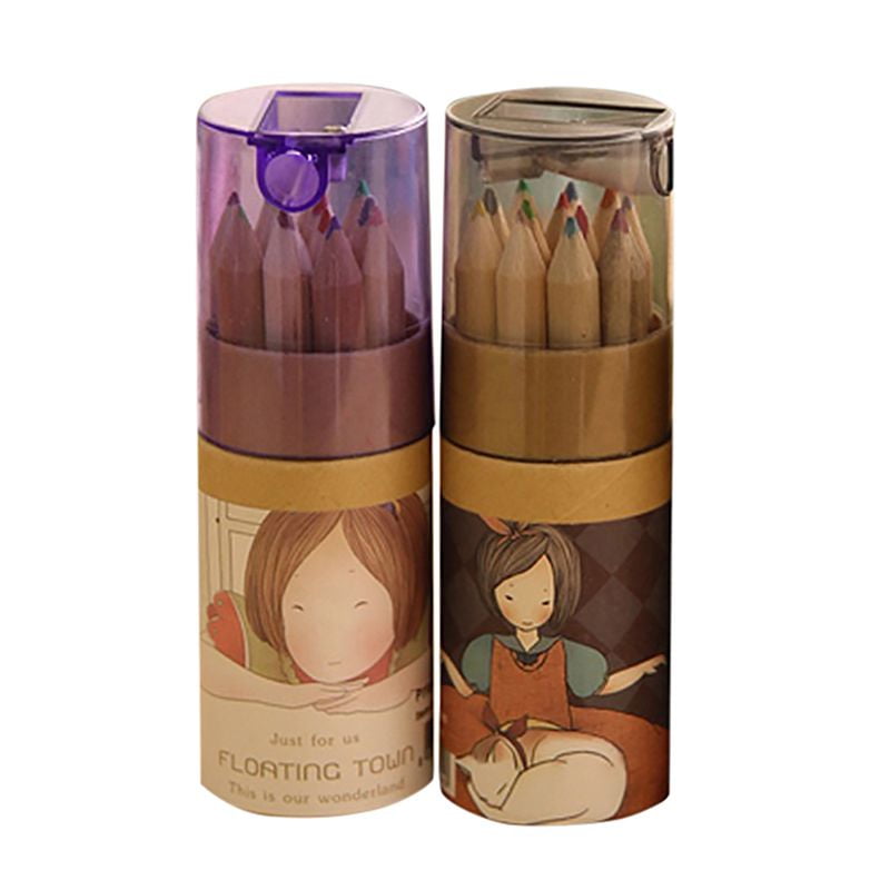 12 Color Set Small Pencil Painting Pen Color Lead Pencil Wood pencil